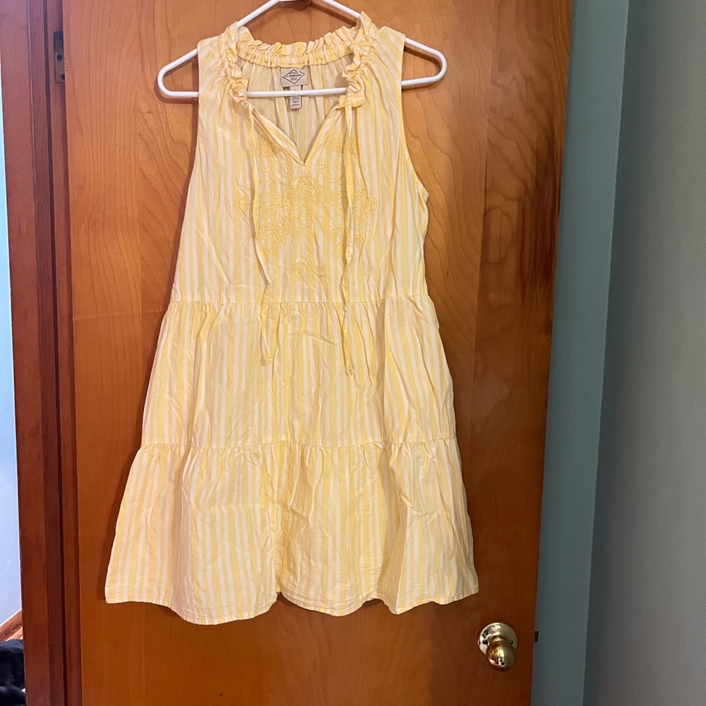 St. John's Bay Yellow and White Striped Dress